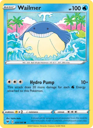 Wailmer #31 · Vivid Voltage Pokémon card