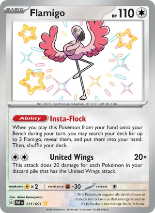Flamigo #211 · Paldean Fates Pokémon card