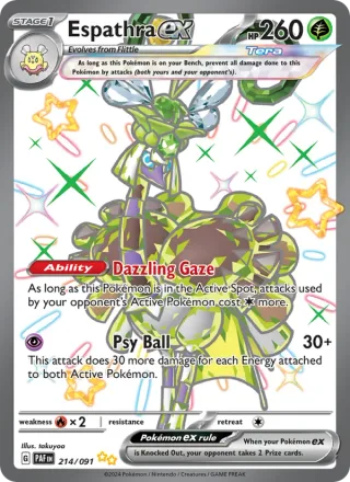 Espathra ex #214 · Paldean Fates Pokémon card