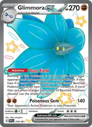 Glimmora ex #218 · Paldean Fates Pokémon card