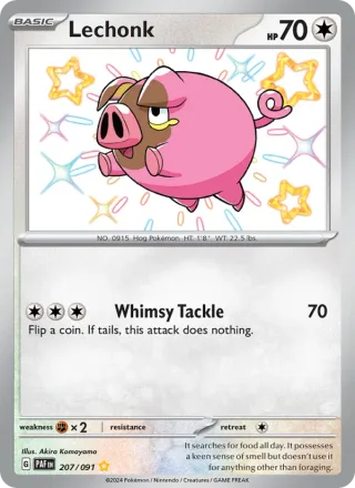 Lechonk #207 · Paldean Fates Pokémon card
