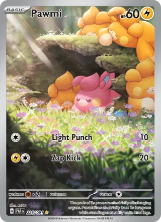 Pawmi #226 · Paldean Fates Pokémon card