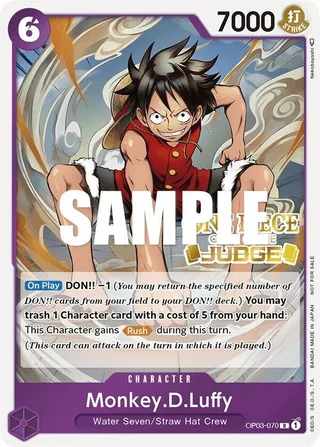 Monkey.D.Luffy (Judge Pack Vol. 2) #OP03-070-judge-pack-vol-2 · One Piece Promotion Cards One Piece card