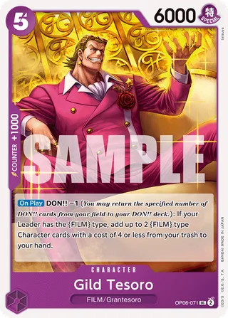 Gild Tesoro #OP06-071 · Wings of the Captain Pre-Release Cards One Piece card