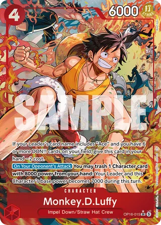 Monkey.D.Luffy (Ace Deck) #OP16-015-ace-deck · Set Sail Deck Set One Piece card