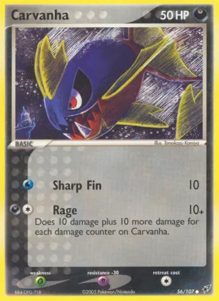Carvanha #56 · Deoxys Pokémon card