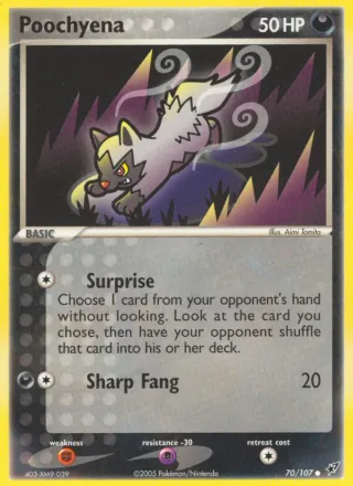Poochyena #70 · Deoxys Pokémon card