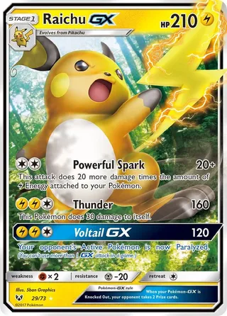 Raichu GX #29 · Shining Legends Pokémon card
