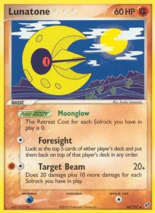 Lunatone #36 · Deoxys Pokémon card