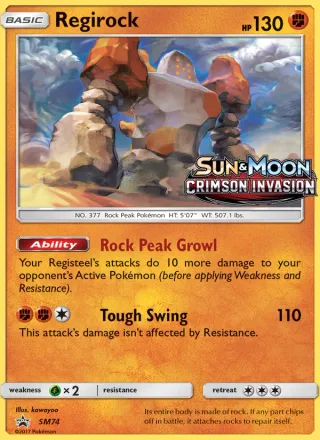 Regirock #SM74 · SM Black Star Promos Pokémon card