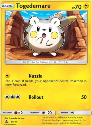 Togedemaru #SM44 · SM Black Star Promos Pokémon card