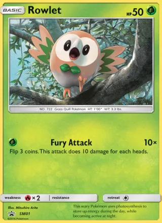 Rowlet #SM01 · SM Black Star Promos Pokémon card