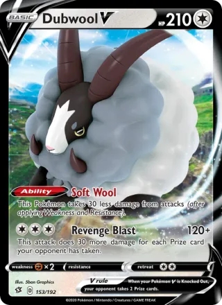 Dubwool V #153 · Rebel Clash Pokémon card