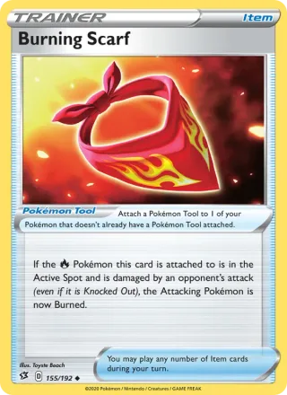 Burning Scarf #155 · Rebel Clash Pokémon card