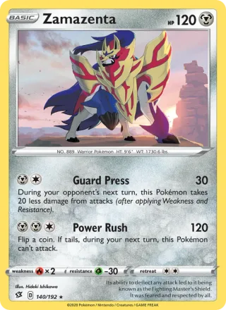 Zamazenta #140 · Rebel Clash Pokémon card