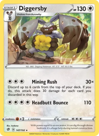 Diggersby #147 · Rebel Clash Pokémon card