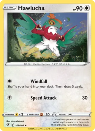 Hawlucha #148 · Rebel Clash Pokémon card