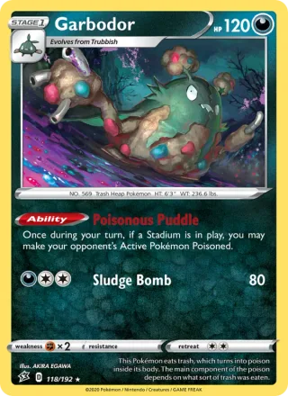 Garbodor #118 · Rebel Clash Pokémon card