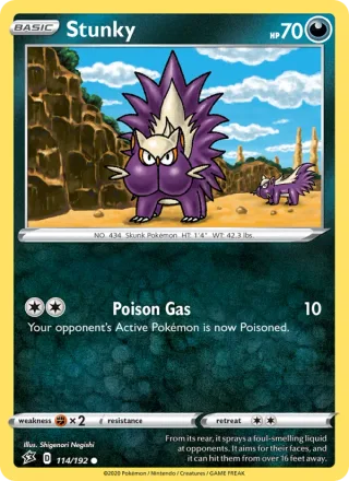 Stunky #114 · Rebel Clash Pokémon card