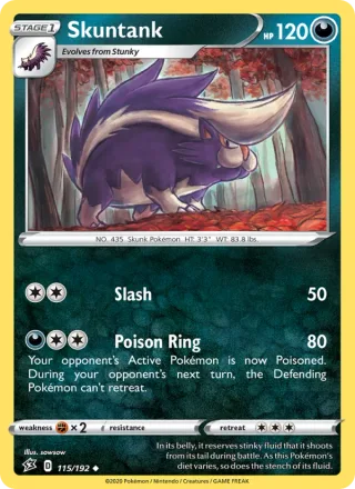 Skuntank #115 · Rebel Clash Pokémon card