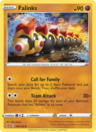 Falinks #109 · Rebel Clash Pokémon card
