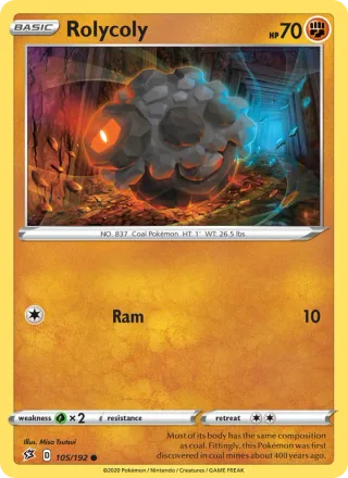 Rolycoly #105 · Rebel Clash Pokémon card