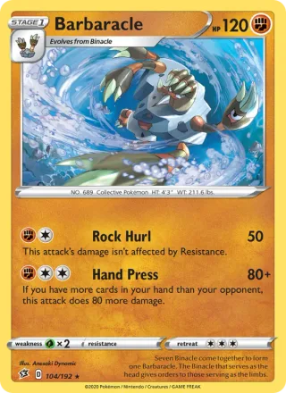 Barbaracle #104 · Rebel Clash Pokémon card