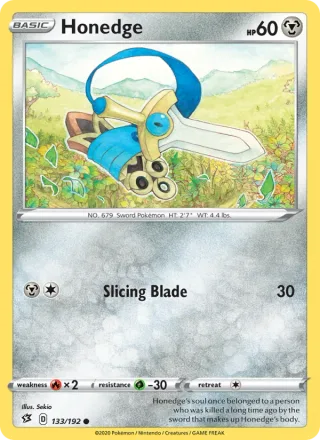 Honedge #133 · Rebel Clash Pokémon card