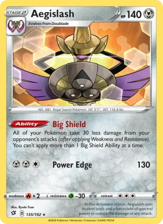 Aegislash #135 · Rebel Clash Pokémon card