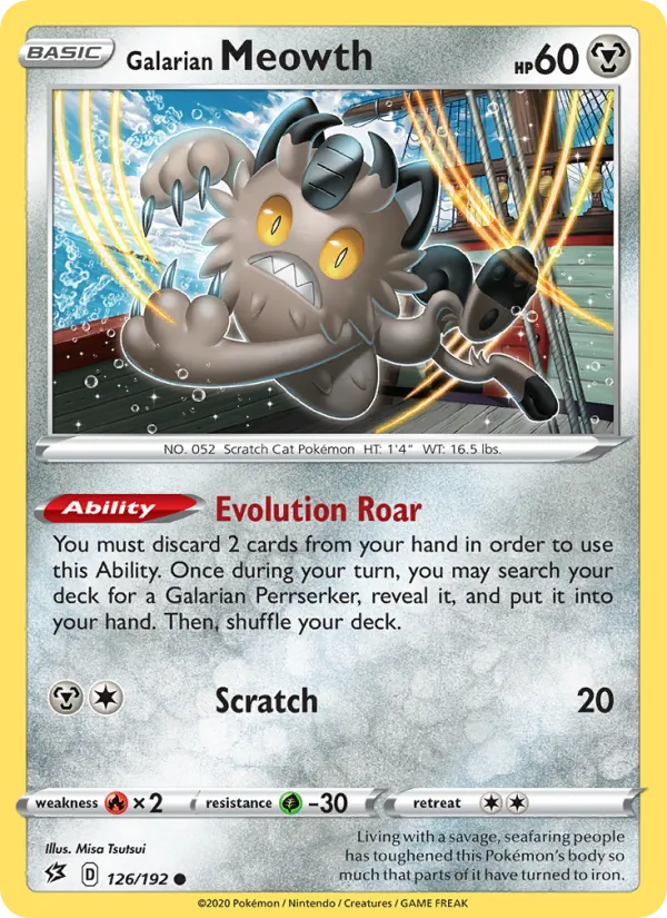 Galarian Meowth full card art