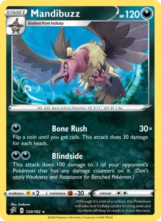 Mandibuzz #120 · Rebel Clash Pokémon card