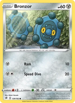 Bronzor #129 · Rebel Clash Pokémon card