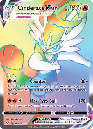 Cinderace VMAX #194 · Rebel Clash Pokémon card