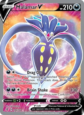 Malamar V #186 · Rebel Clash Pokémon card