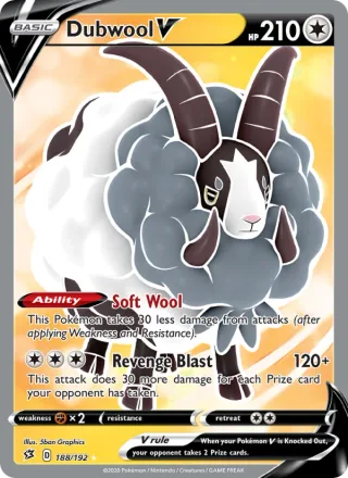 Dubwool V #188 · Rebel Clash Pokémon card