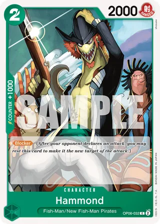 Hammond #OP06-032 · Wings of the Captain Pre-Release Cards One Piece card