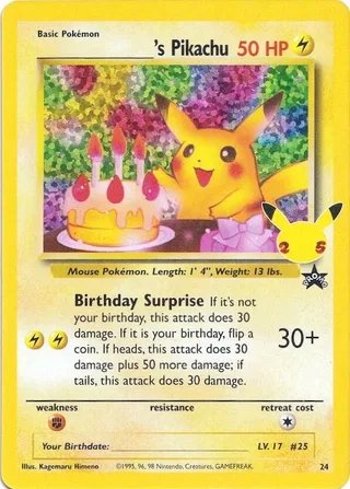 _____'s Pikachu #CC008 · Celebrations Classic Collection Pokémon card