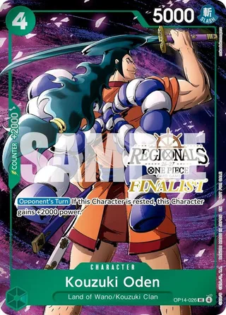 Kouzuki Oden (Regionals Finalist Card Set 26-27 Vol.2) #OP14-026-regionals-finalist-card-set-26-27-vol-2 · One Piece Promotion Cards One Piece card