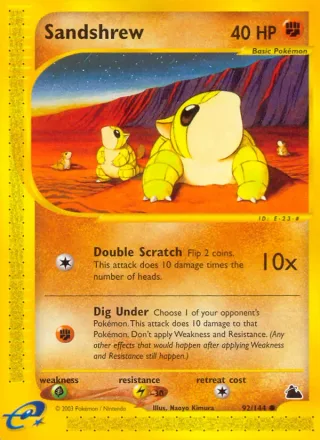 Sandshrew #92 · Skyridge Pokémon card