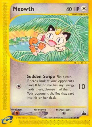 Meowth #78 · Skyridge Pokémon card