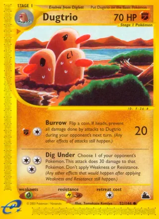 Dugtrio #52 · Skyridge Pokémon card