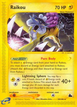 Raikou #28 · Skyridge Pokémon card