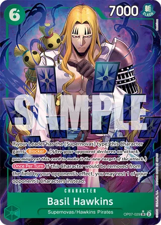 Basil Hawkins (Parallel) #OP07-029-parallel · 500 Years in the Future One Piece card