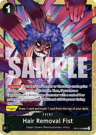 Hair Removal Fist (Premium Card Collection -Best Selection Vol. 5-) #OP12-098-premium-card-collection-best-selection-vol-5 · One Piece Promotion Cards One Piece card