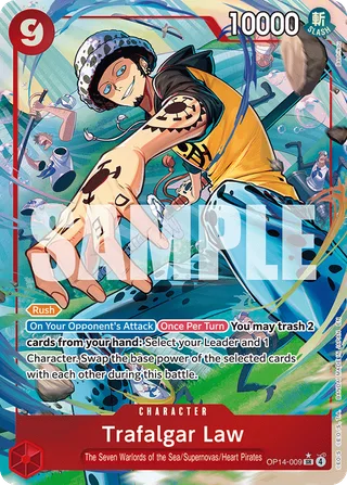 Trafalgar Law (Alternate Art) #OP14-009-alternate-art · The Azure Sea's Seven One Piece card