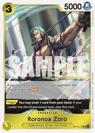 Roronoa Zoro (Judge Pack Vol. 6) #OP10-113-judge-pack-vol-6 · One Piece Promotion Cards One Piece card
