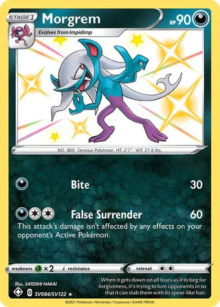Morgrem #SV084 · Shining Fates Shiny Vault Pokémon card