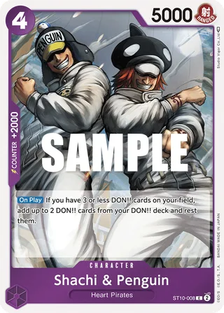 Shachi & Penguin #ST10-008 · ST-10: Ultra Deck The Three Captains One Piece card