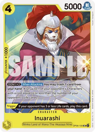 Inuarashi (Jolly Roger Foil) #OP06-100-jolly-roger-foil · Premium Booster -The Best- One Piece card