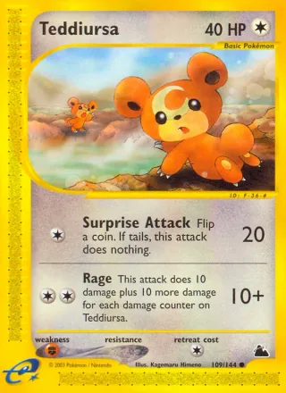 Teddiursa #109 · Skyridge Pokémon card